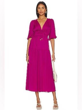 MINKPINK Safira Midi Dress in Berry Color, Size XS